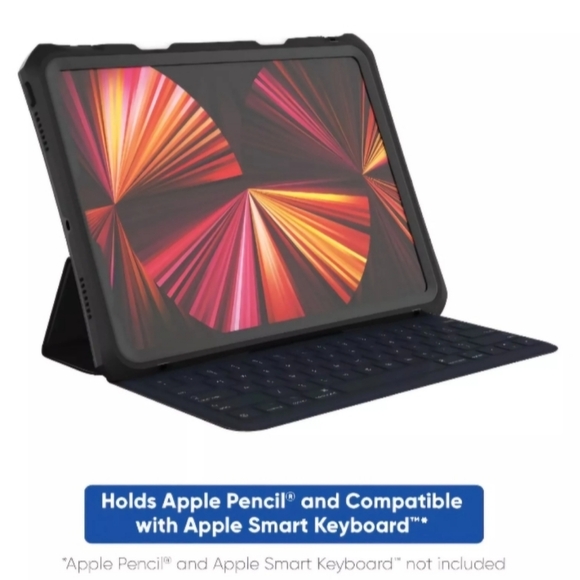 onn. Waterproof Tablet Case for iPad Pro 11" (3rd, 4th generation) - Black/Clear - Picture 6 of 7